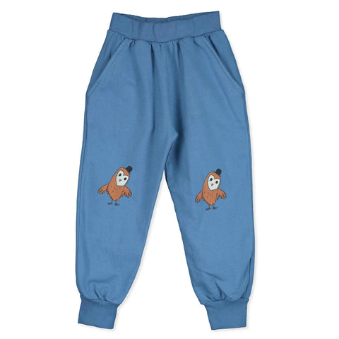 Jogger Pants Owls Knee – blue