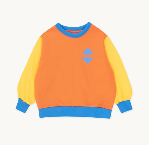 Color Block Sweatshirt – brick/deep yellow