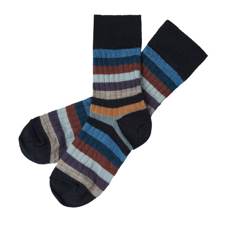 Classic Stripe Socks – dark navy/multi stripe