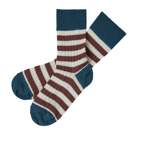 Classic Stripe Socks – blue/clay