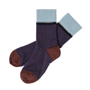 Colour Block Socks – dusty violet