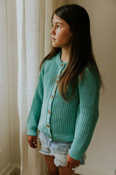 Raglan Cardigan – aqua