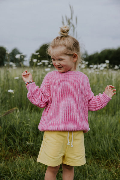 Chunky Knitted Sweater – bubblegum pink