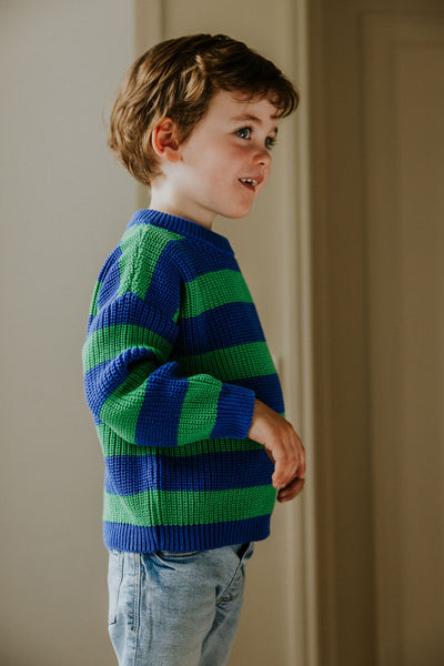 Stripes Knitted Sweater – peacock