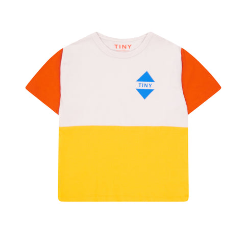 Color Block Tee - dusty mauve/deep yellow