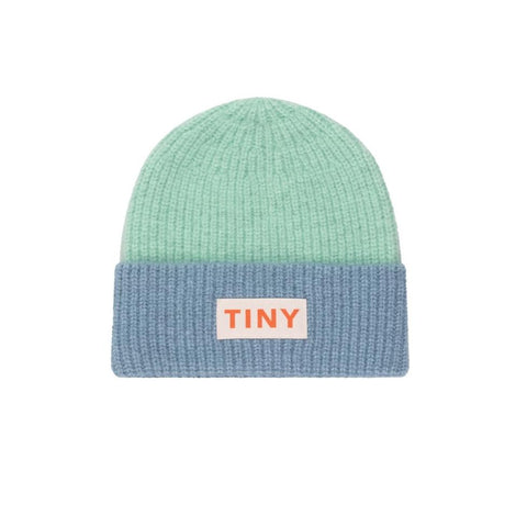 Color Block Beanie – emerald/warm blue