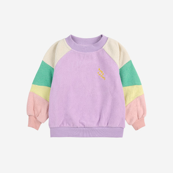 Lila Color Block Terry Sweatshirt