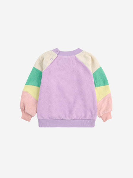 Lila Color Block Terry Sweatshirt