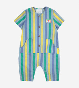 Multicolor Stripes Denim Overall