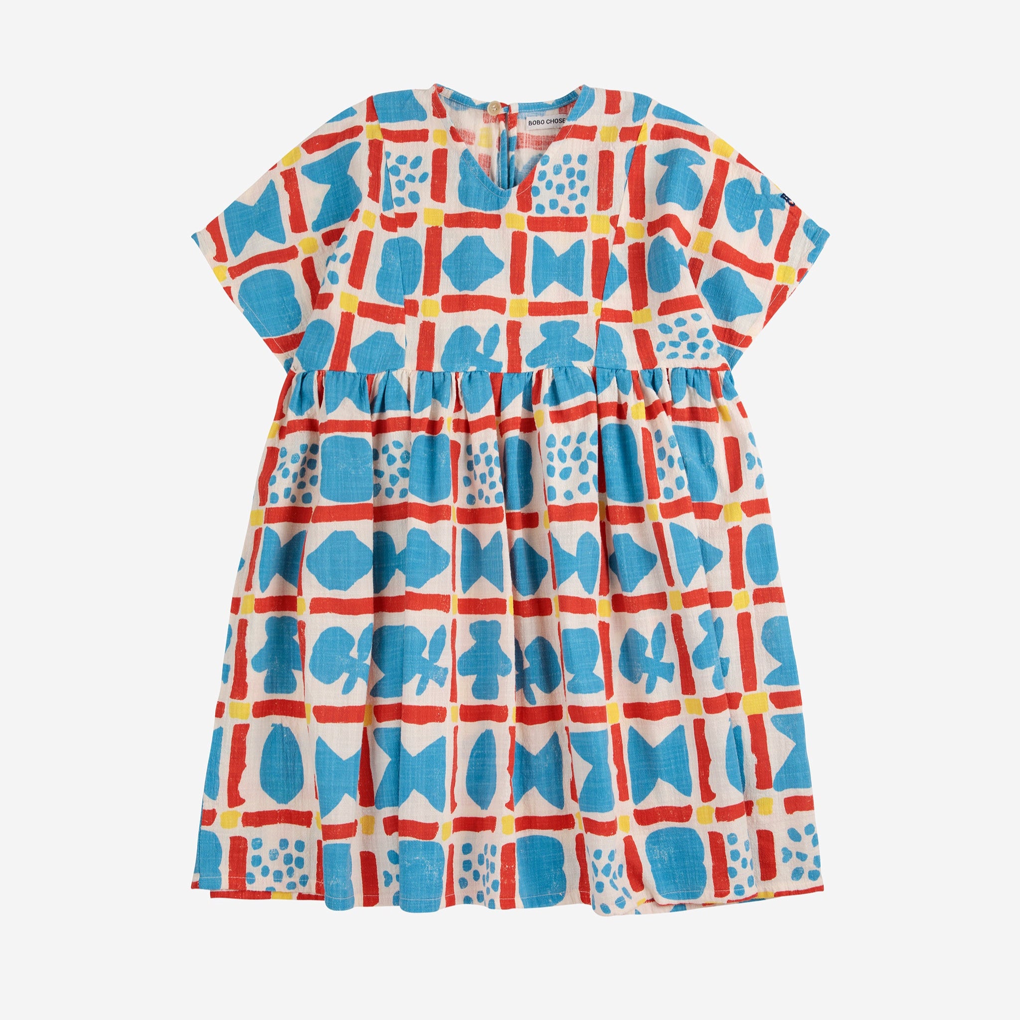 Geometric Game All Over Woven Dress