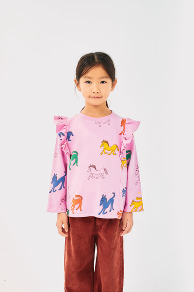 Wonder Horse All Over Ruffle Sweatshirt