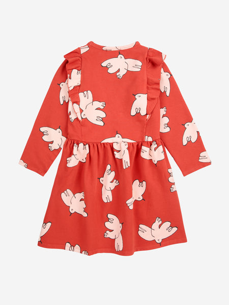 Freedom Bird All Over Ruffle Dress