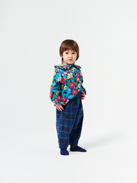 Baby Flowers All Over Woven Blouse – midnight blue