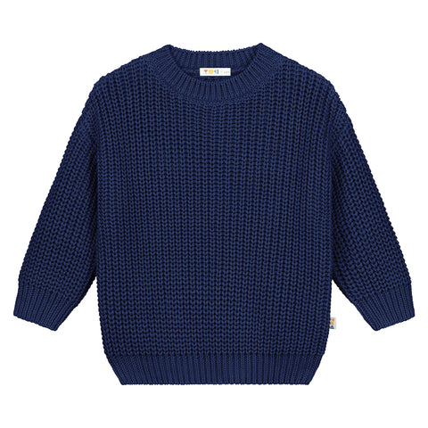 Chunky Knitted Sweater – navy