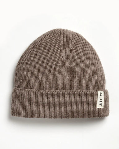 Strick Beanie Merino – nuss