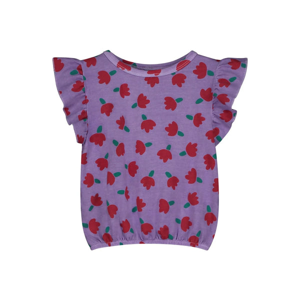 Frilles Top Allover Flowers – mallow