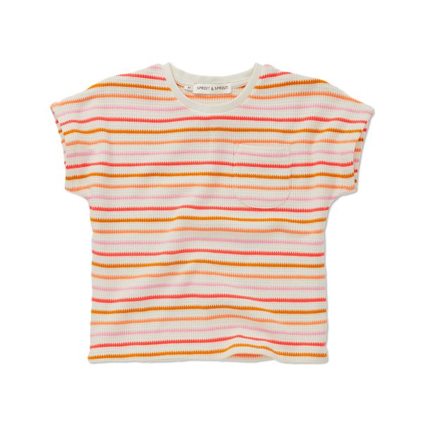 T-Shirt Waffle Stripes – off-white