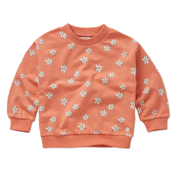 Sweatshirt Daisies Print – blush