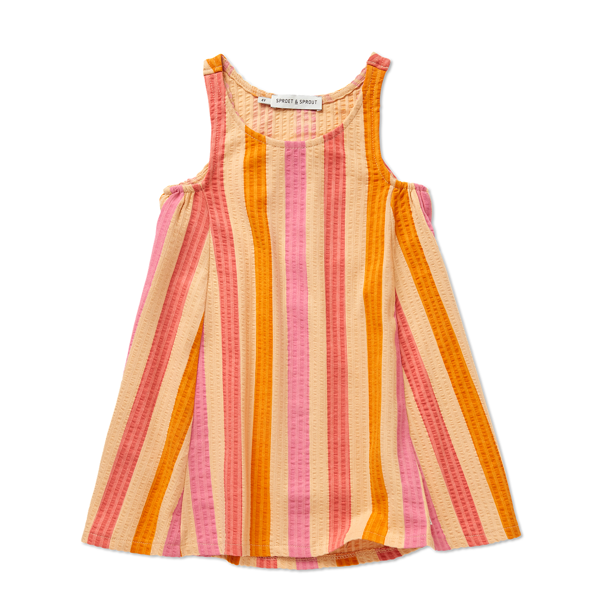 Sleeveless Dress Stripes – nectarine