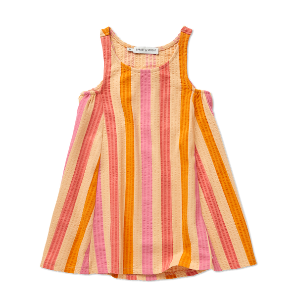 Sleeveless Dress Stripes – nectarine