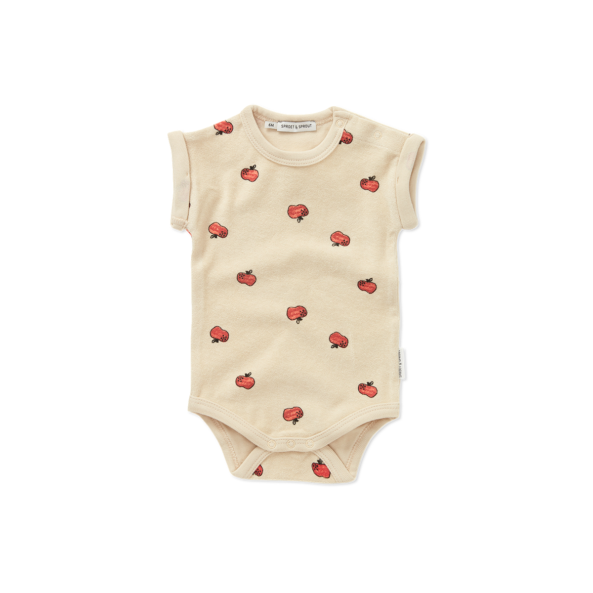 Terry Romper Apple Print – sesame