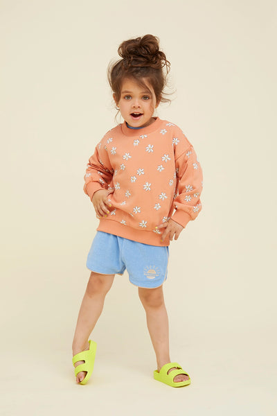 Sweatshirt Daisies Print – blush