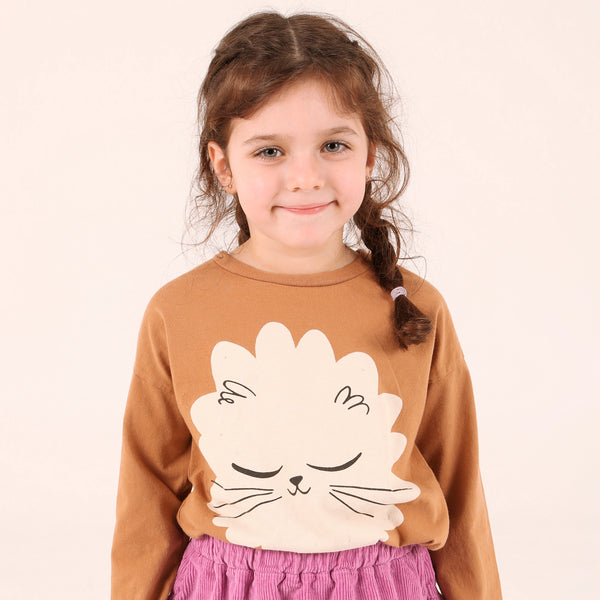 Long Sleeve T-Shirt Kitten in Boots – brown