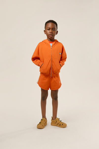 Orange Washed Kids Zipped Hoodie