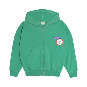 Green Washed Kids Zipped Hoodie