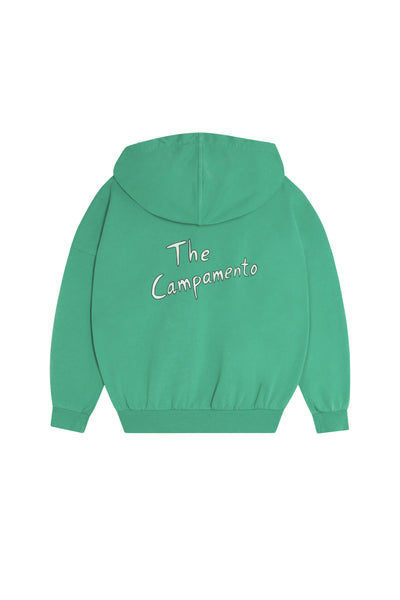 Green Washed Kids Zipped Hoodie