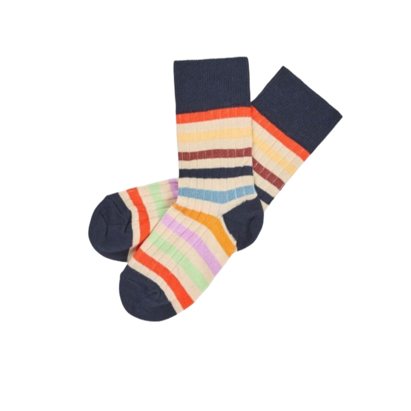 Classic Stripe Socks – dark navy/multi stripe