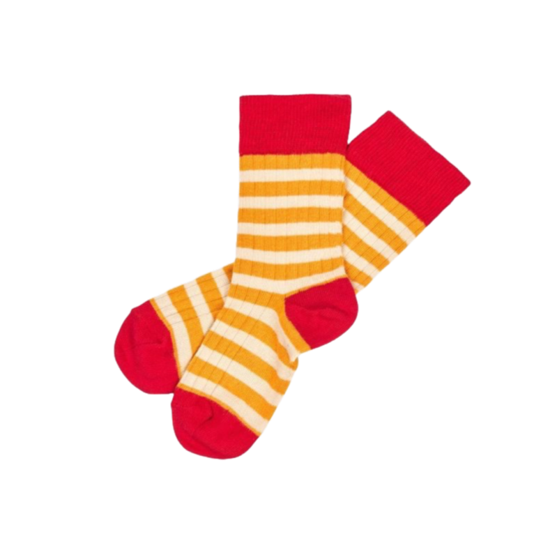 Classic Stripe Socks – ruby red/sunflower