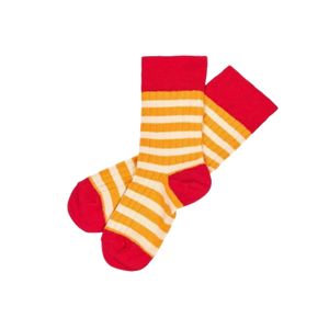 Classic Stripe Socks – ruby red/sunflower