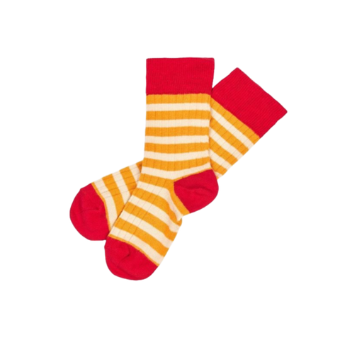 Classic Stripe Socks – ruby red/sunflower