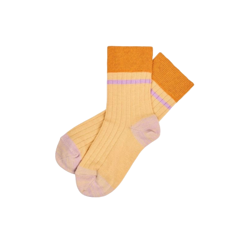 Colour Block Socks – vanilla