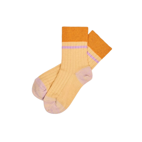 Colour Block Socks – vanilla