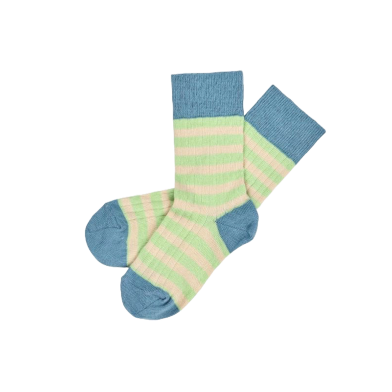 Classic Stripe Socks – washed indigo/emerald