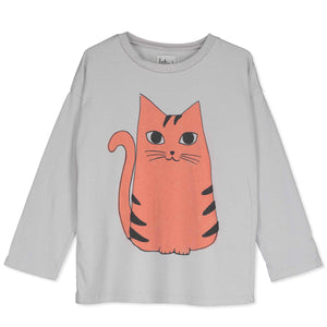 Long Sleeve T-Shirt Red Cat – grey