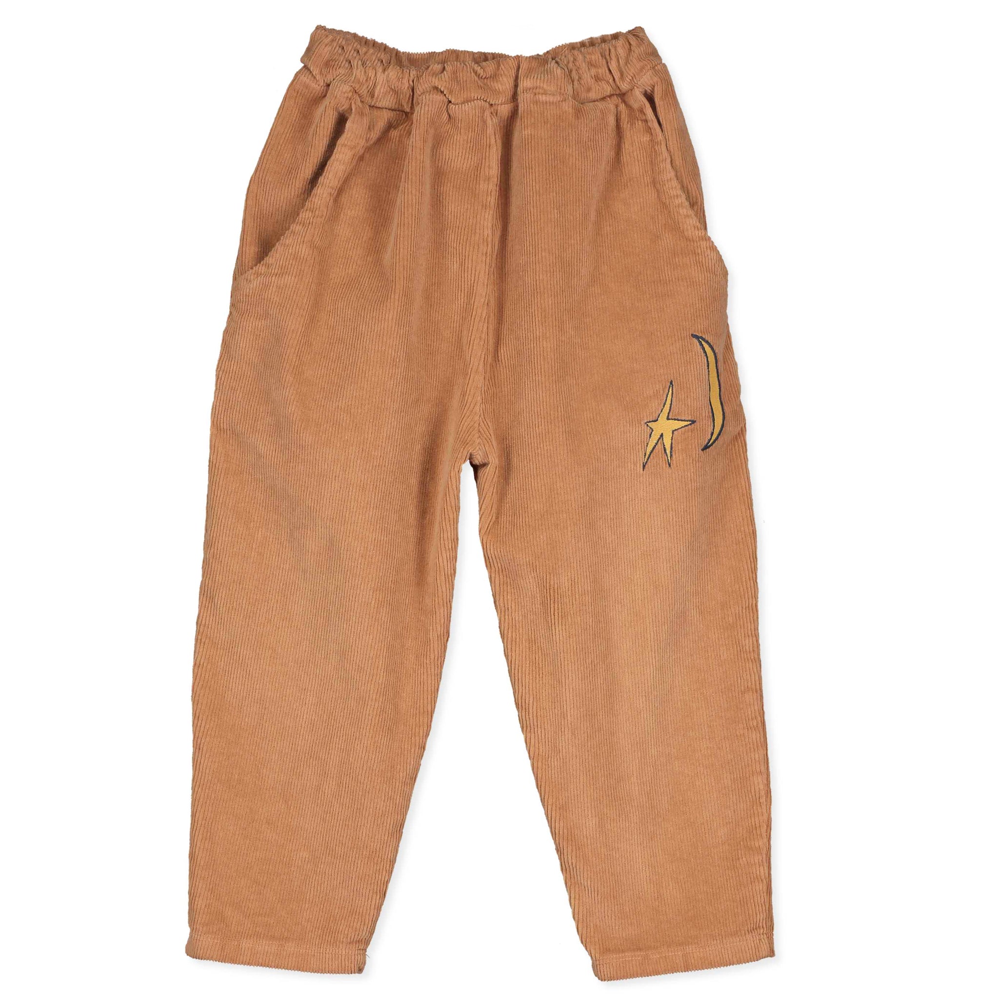 Corduroy Wide Pants Moon & Star – brown