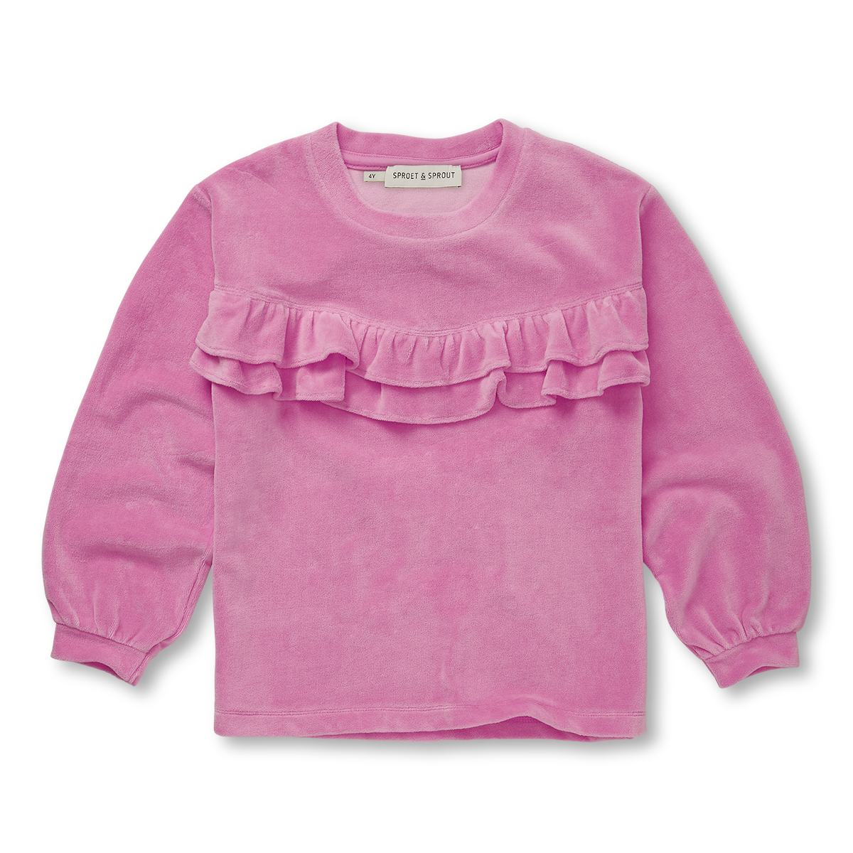 Velvet Sweatshirt Ruffle – purple pink