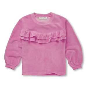 Velvet Sweatshirt Ruffle – purple pink