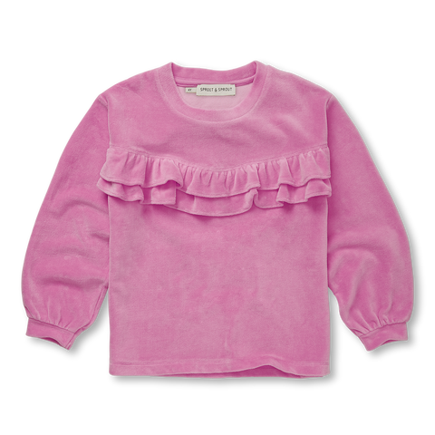 Velvet Sweatshirt Ruffle – purple pink