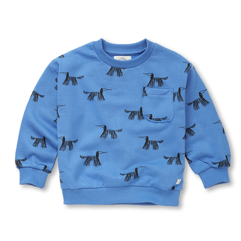 Sweatshirt Pocket Dogs Print – molecule blue