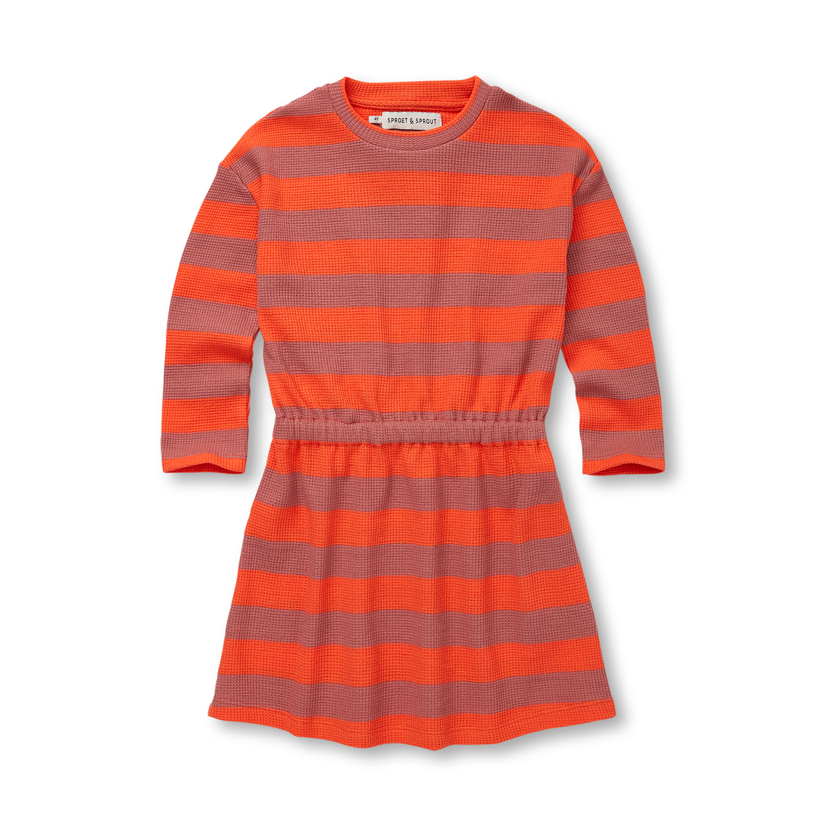 Dress Waffle Stripe – tomato