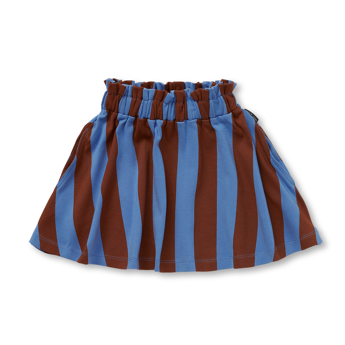 Paperbag Skirt Block Stripe – brown