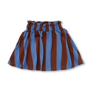 Paperbag Skirt Block Stripe – brown