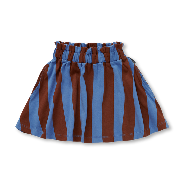 Paperbag Skirt Block Stripe – brown