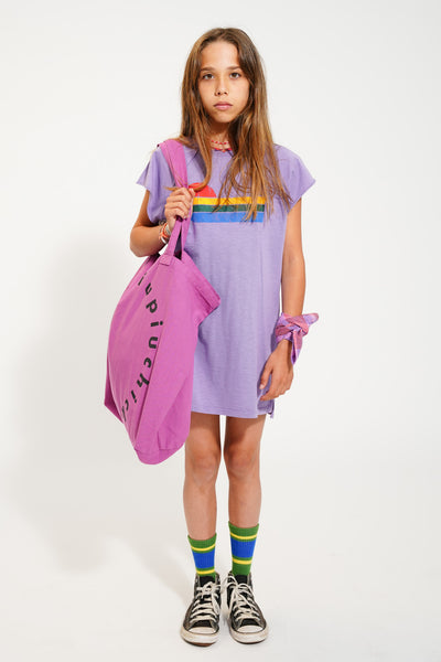 T-Shirt Dress Purple – multicolor wave print