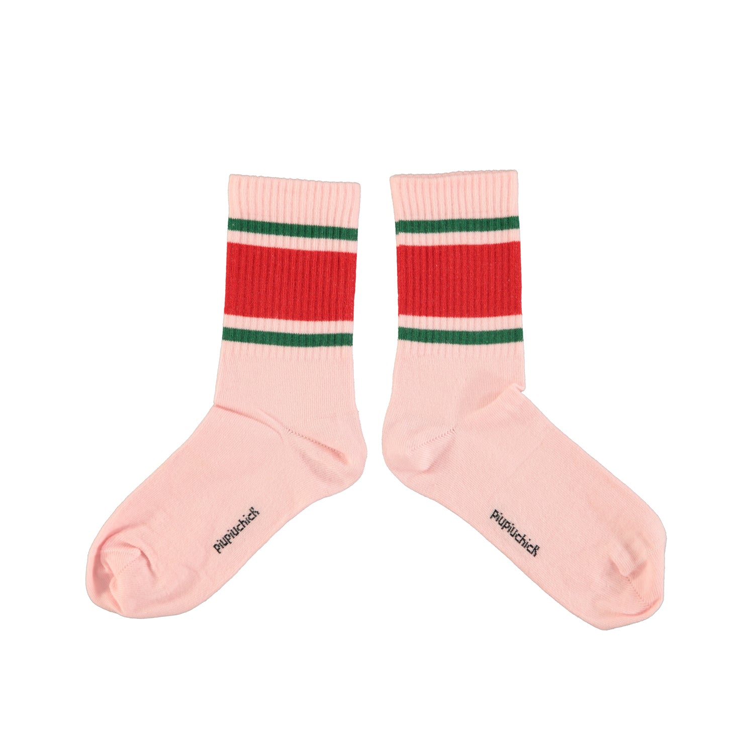 Socks Pink – red & green stripes