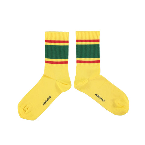 Socks Yellow – green & red stripes